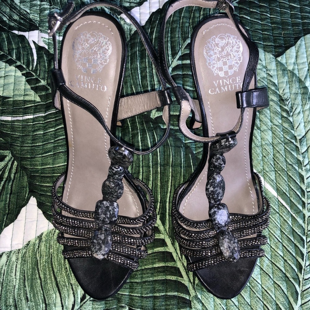 Vince Camuto T-Strap Embellished Heels